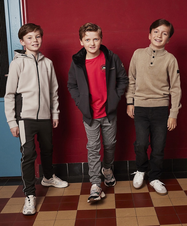 Check Zip Pocket broek grijs