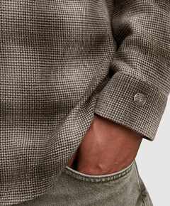 Heren overhemd lange mouw bruin