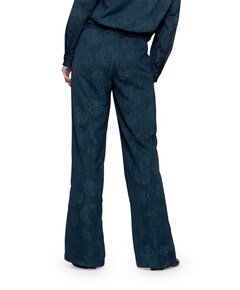 Denim flowers broek blauw