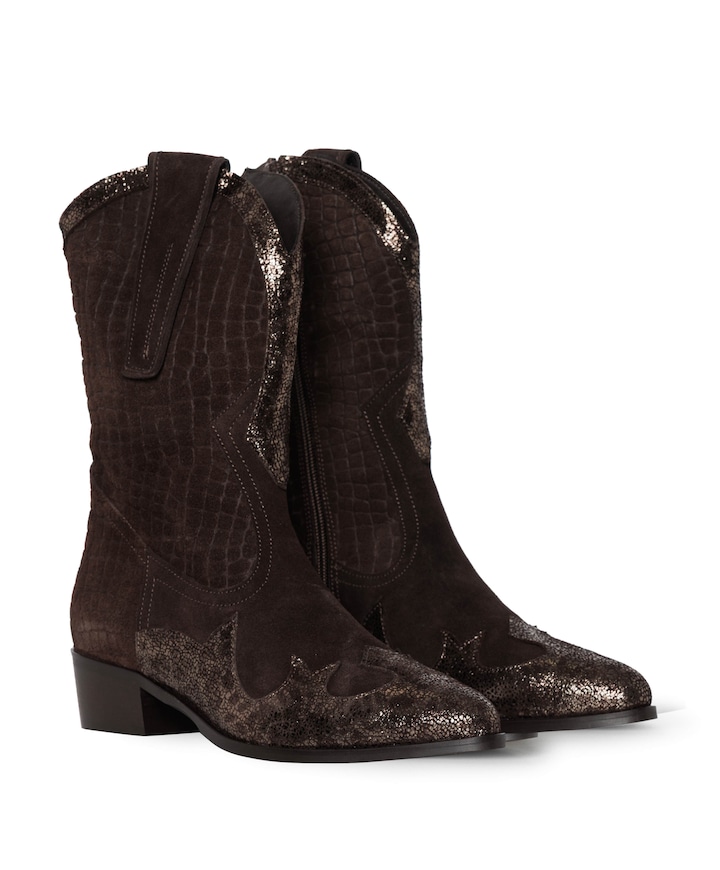 dames westernlaarzen beige