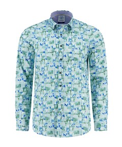 Heren overhemd lange mouw groen