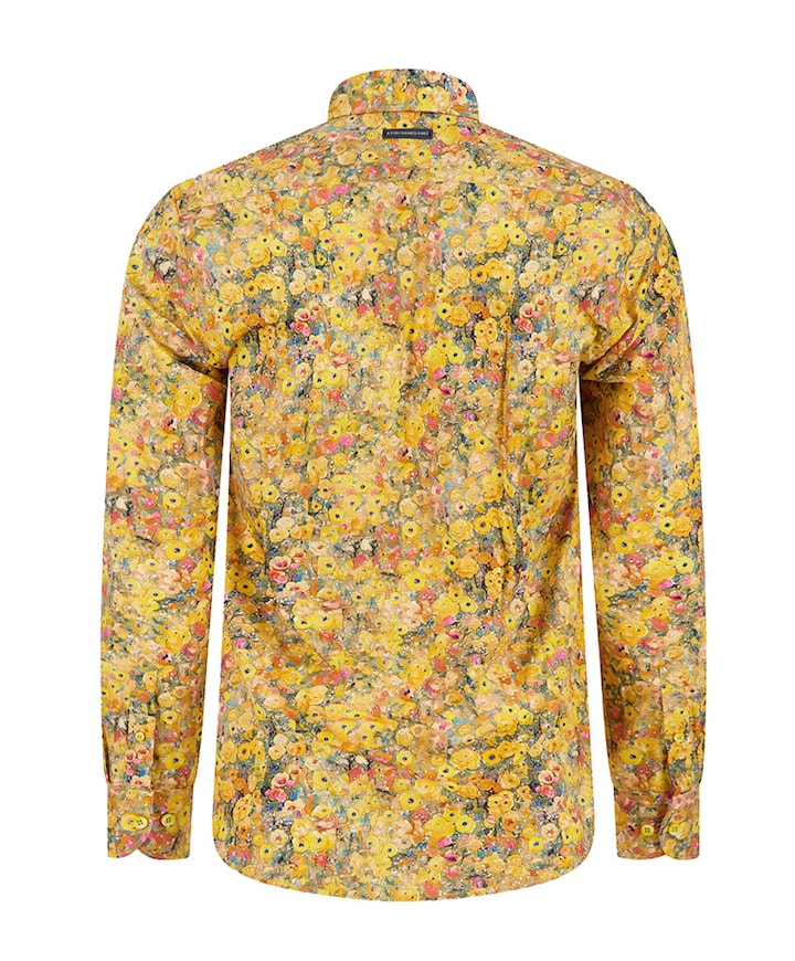 Heren overhemd lange mouw geel