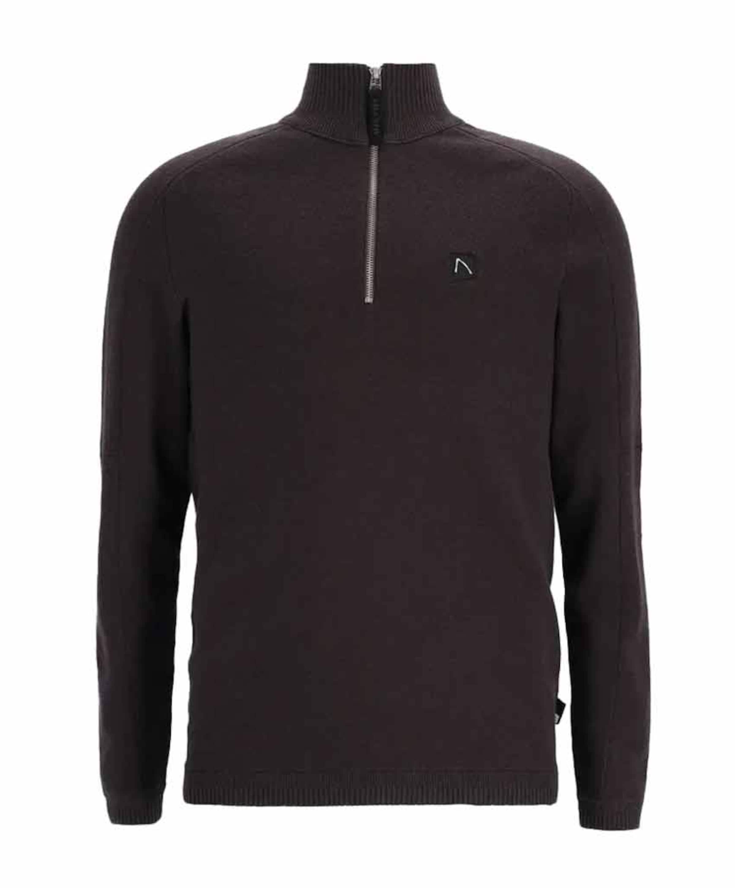 Heren trui met rits bruin