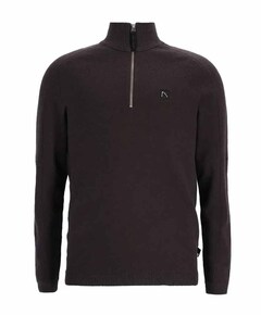 Heren trui met rits bruin