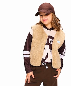 Meisjes bodywarmer beige