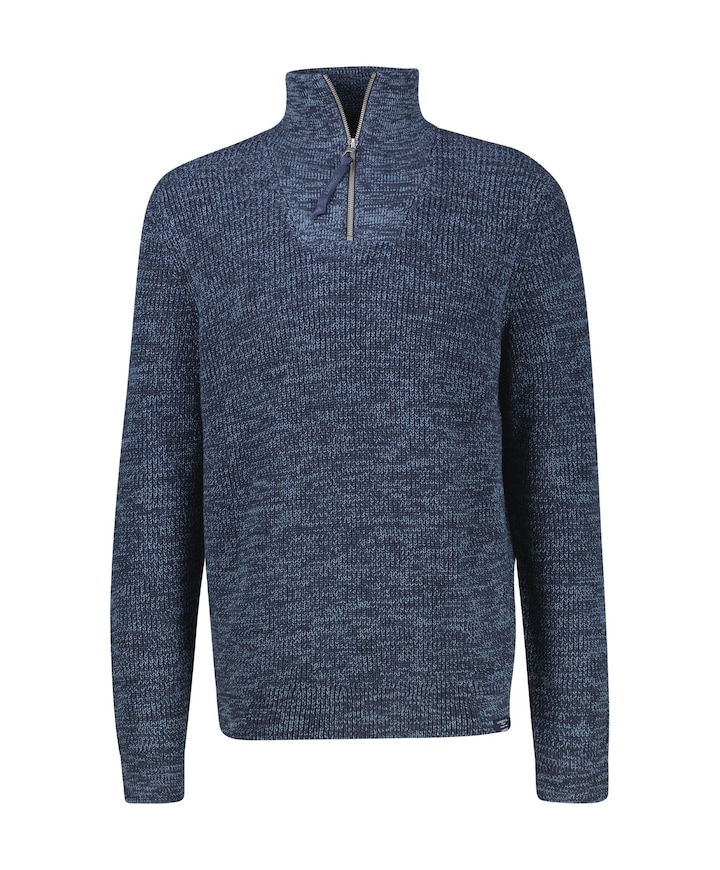 Heren trui met rits blauw