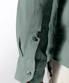 Heren overhemd lange mouw groen