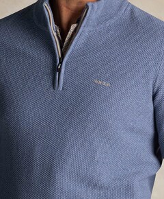 Heren trui met rits blauw