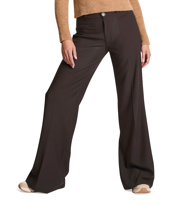 Scotty (Elastic) - Crepe - 434 - Bu dames broek bruin