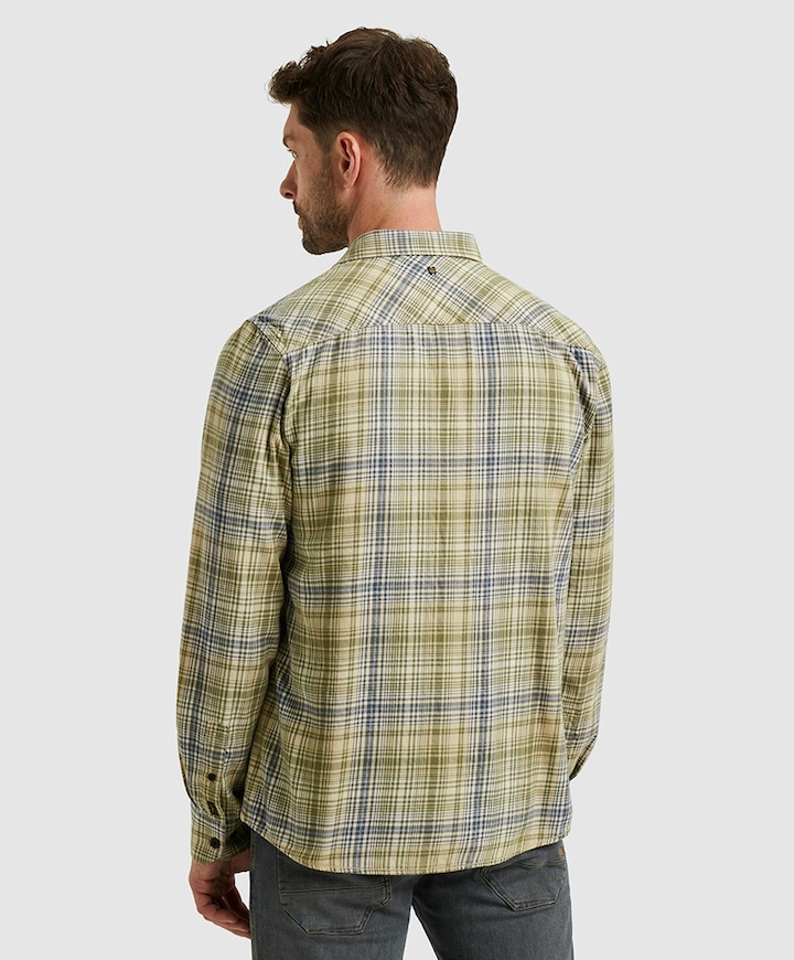 Heren overhemd lange mouw groen