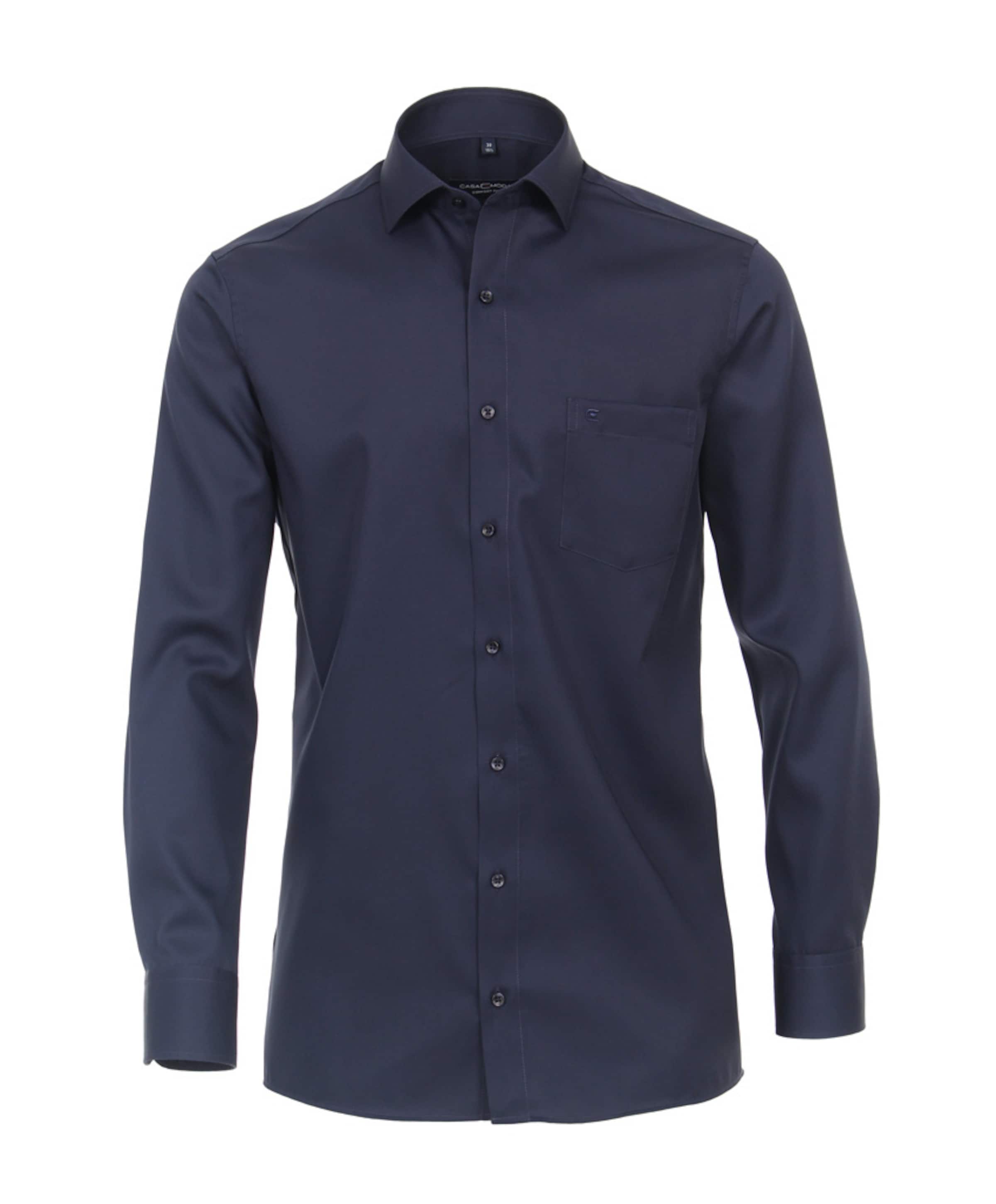 Heren overhemd lange mouw blauw