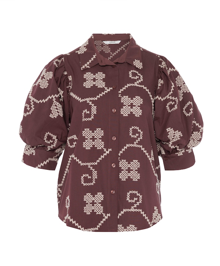 Dames blouse bruin