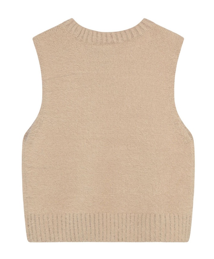Meisjes gilet beige