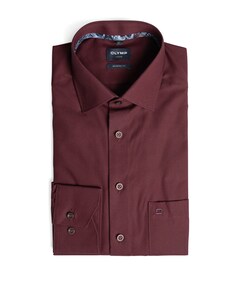 Overhemd lange mouw bordeaux