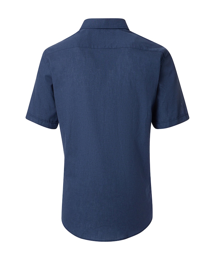 Overhemd korte mouw blauw