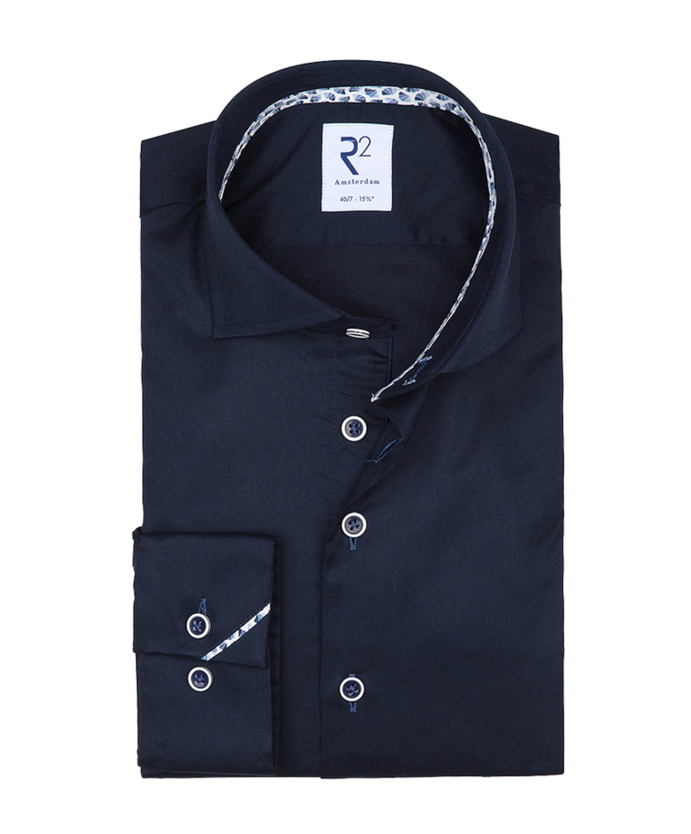 Heren overhemd extra lange mouw blauw