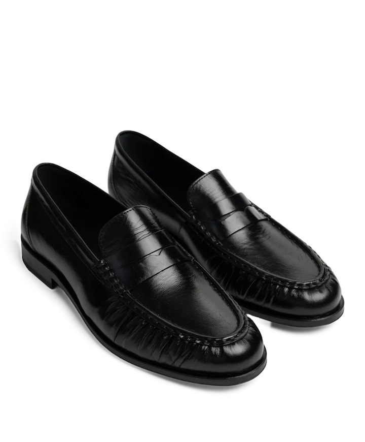 Penny Wrinkle dames loafers zwart