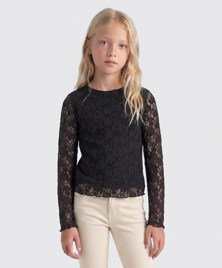 Meisjes longsleeve bruin