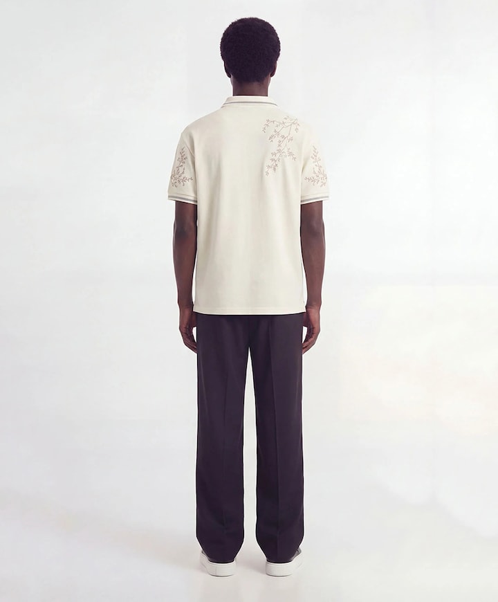 Heren polo ecru