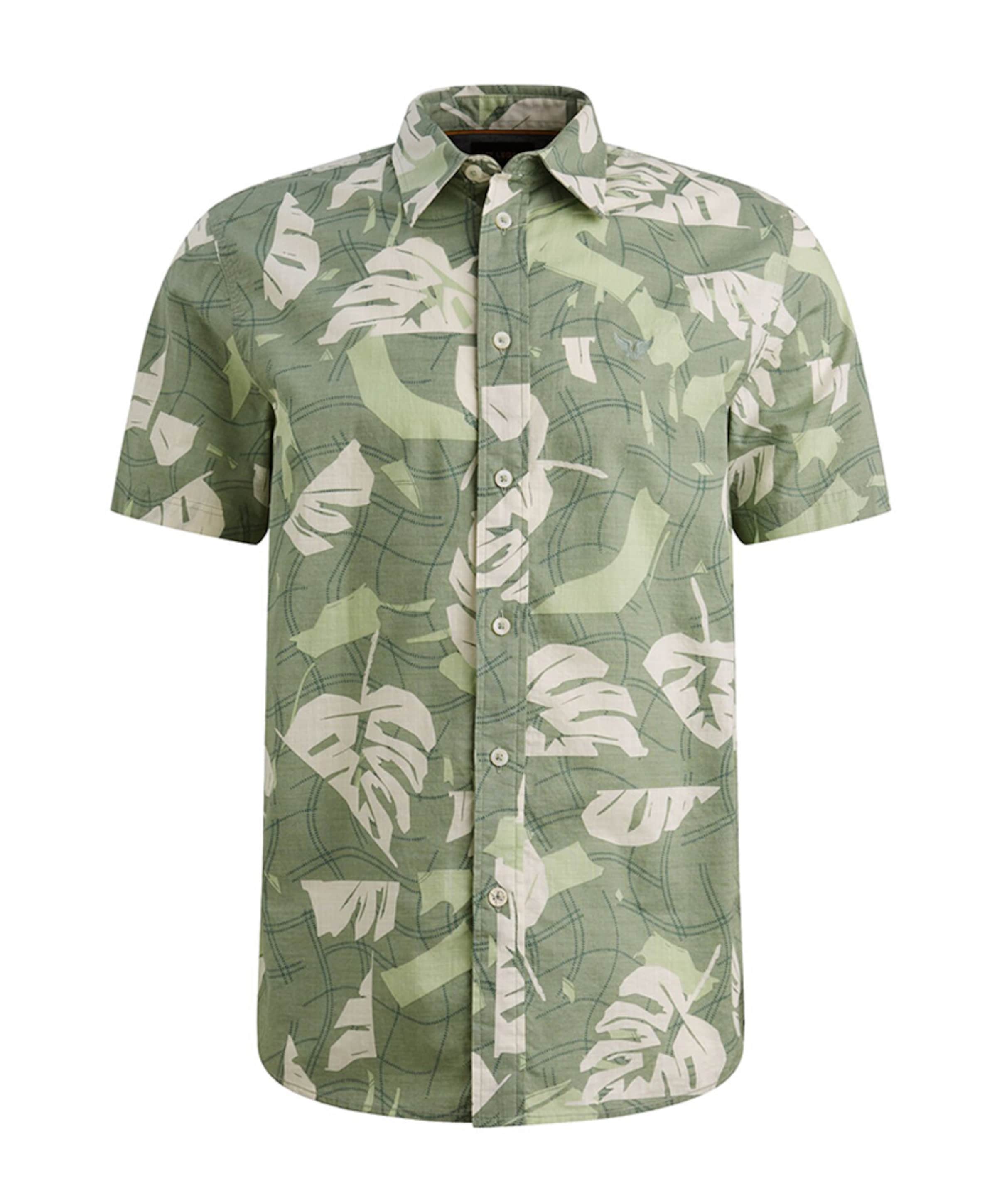 Heren overhemd korte mouw groen