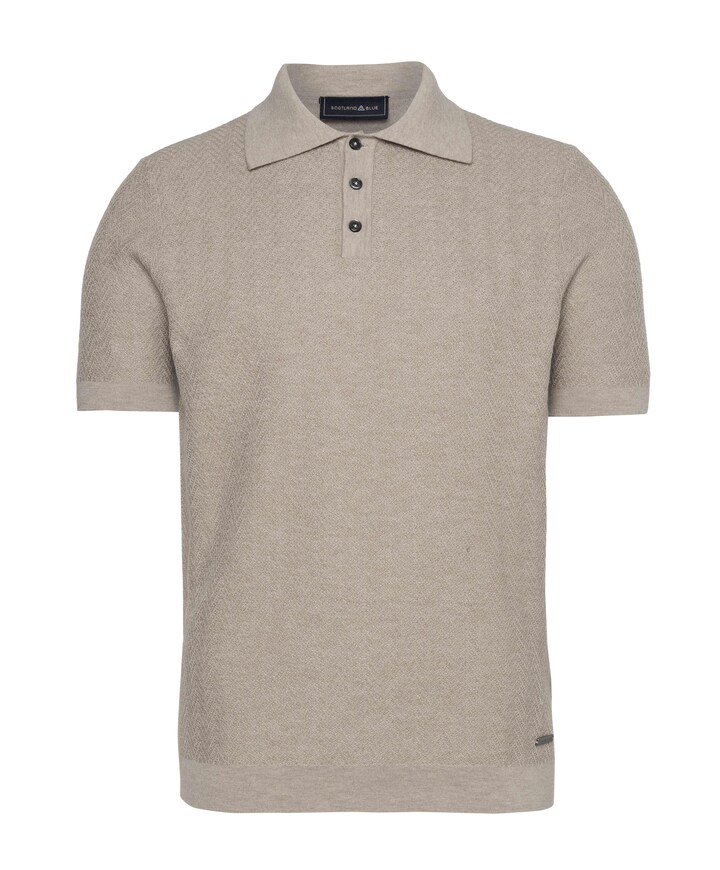 Heren polo beige