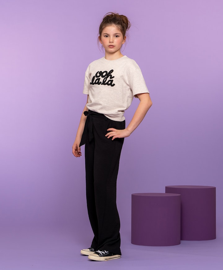 Pants crinckle meisjes broek zwart
