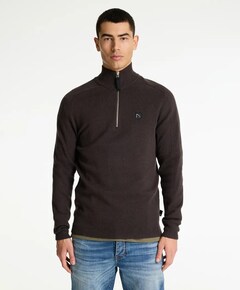 Heren trui met rits bruin