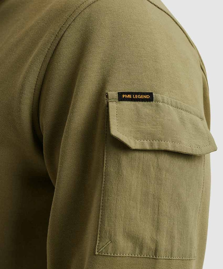 Heren trui met rits groen