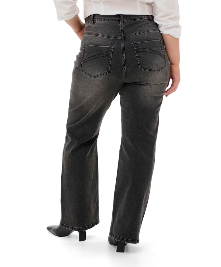KCflora Flared dames jeans grijs