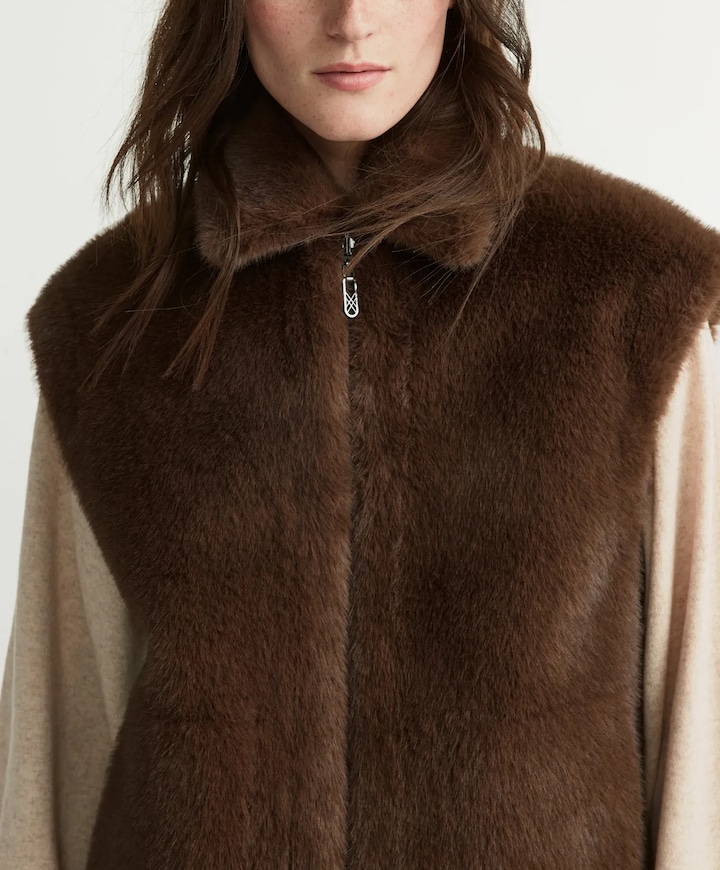 Dames gilet bruin