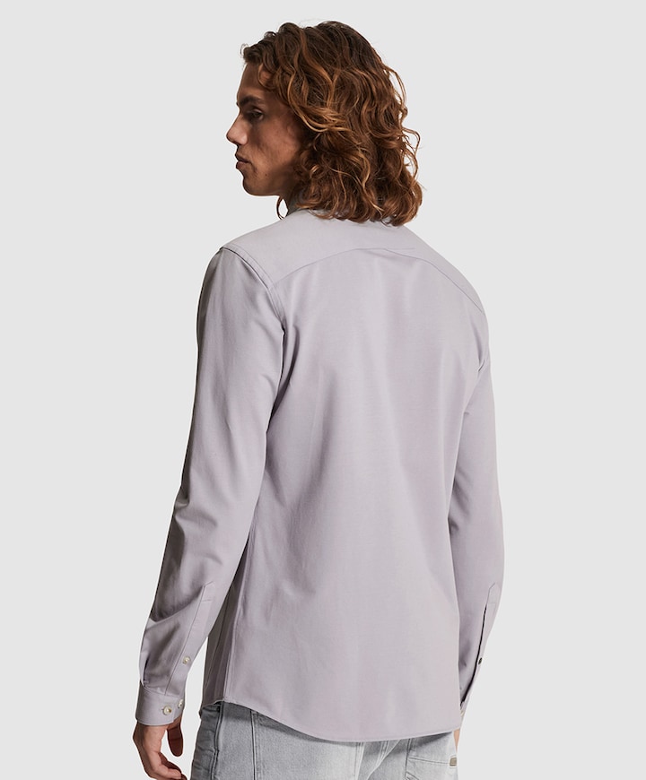 Heren overhemd lange mouw blauw