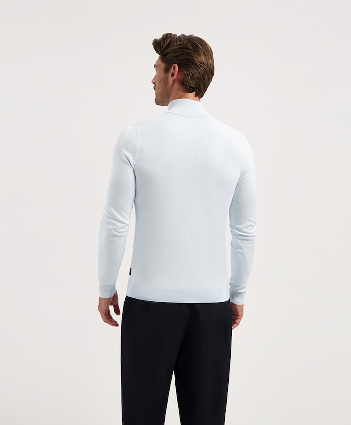 Heren trui met rits blauw