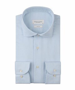 Heren overhemd lange mouw blauw