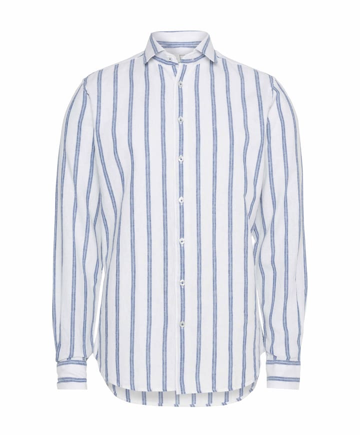 Heren overhemd lange mouw blauw