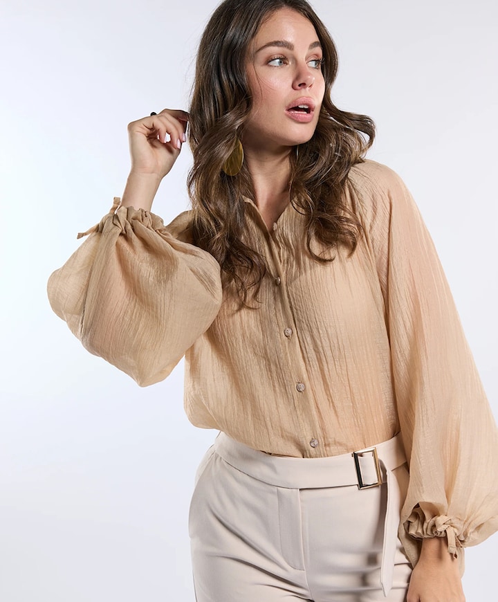 Dames blouse beige