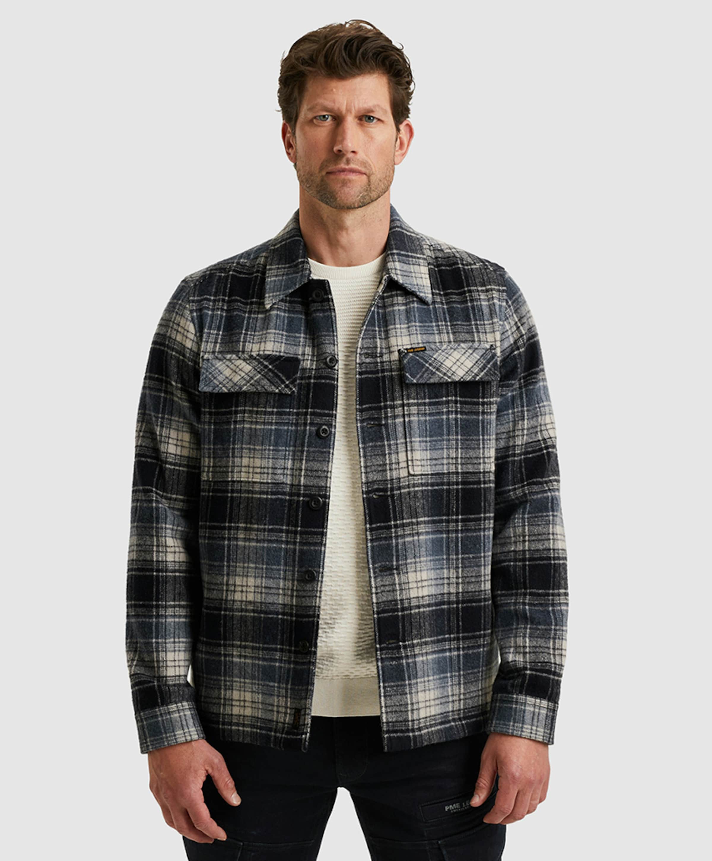 Heren overshirt blauw