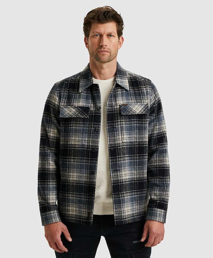 Heren overshirt blauw