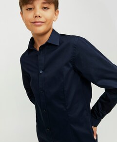 Jongens overhemd lange mouw blauw