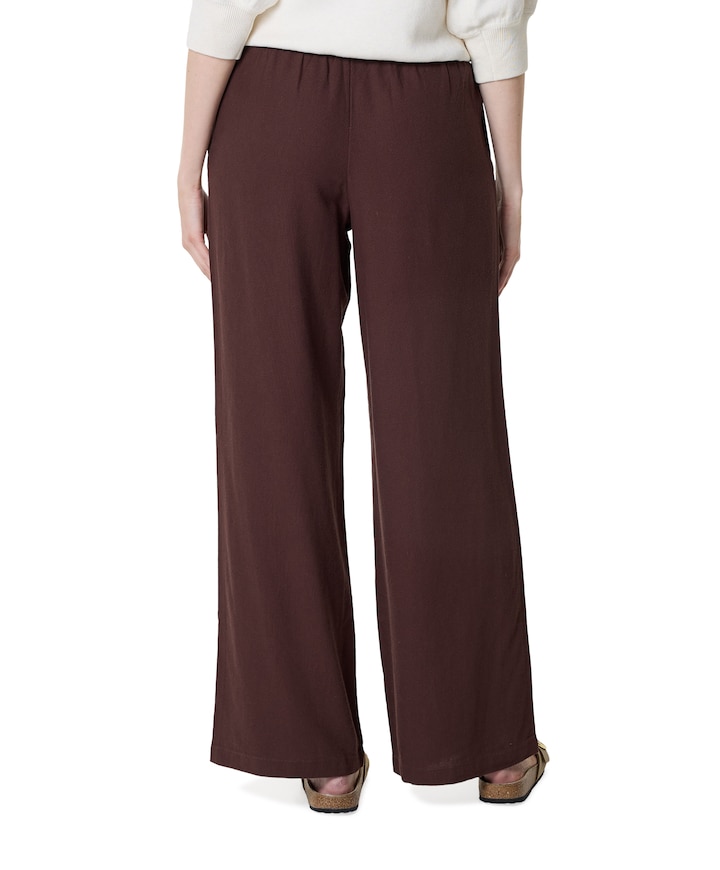 ONLGOA MW LINEN BL PULL-UP PANT CC dames broek bruin