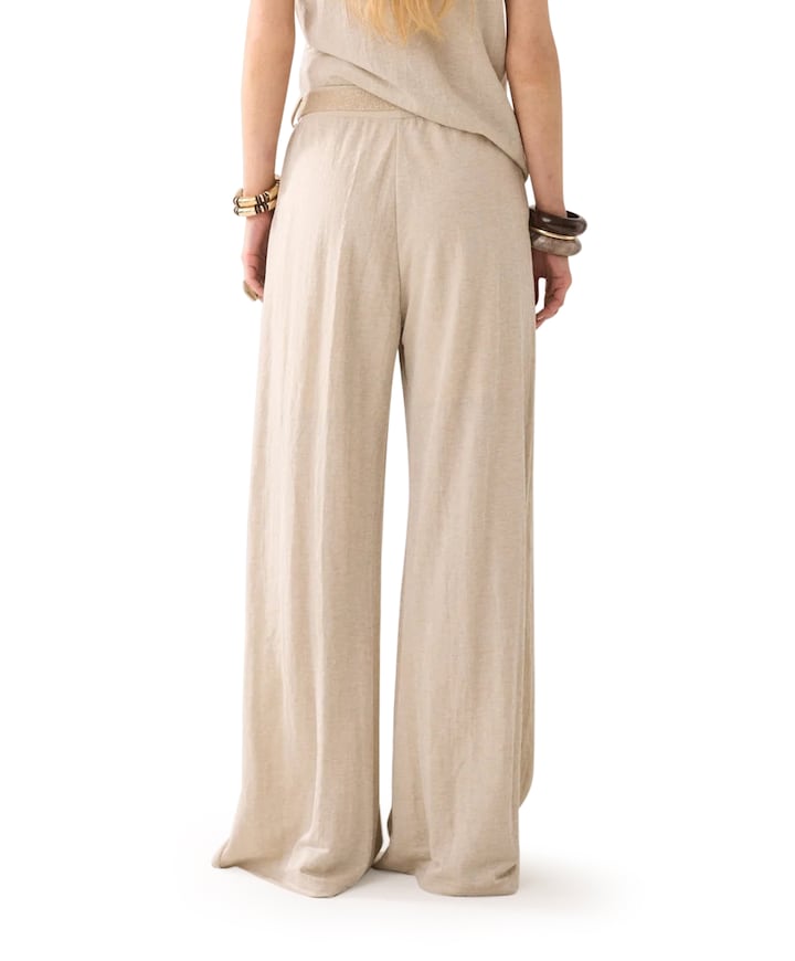 Linen look dames broek beige