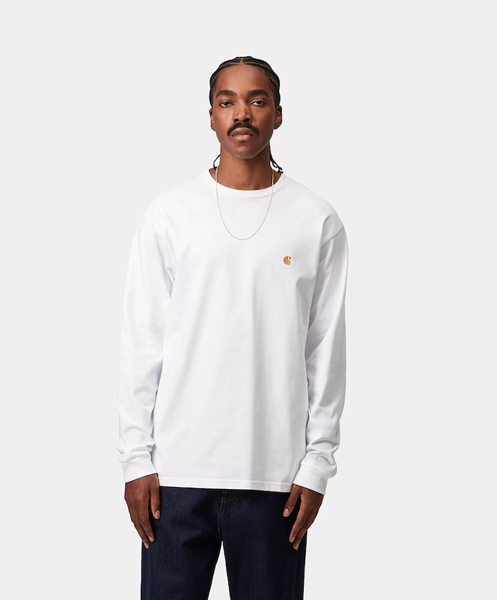 Heren longsleeve wit