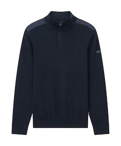 Heren trui met rits blauw