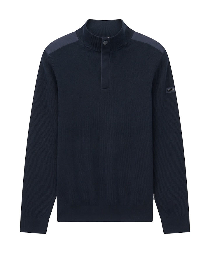 Heren trui met rits blauw