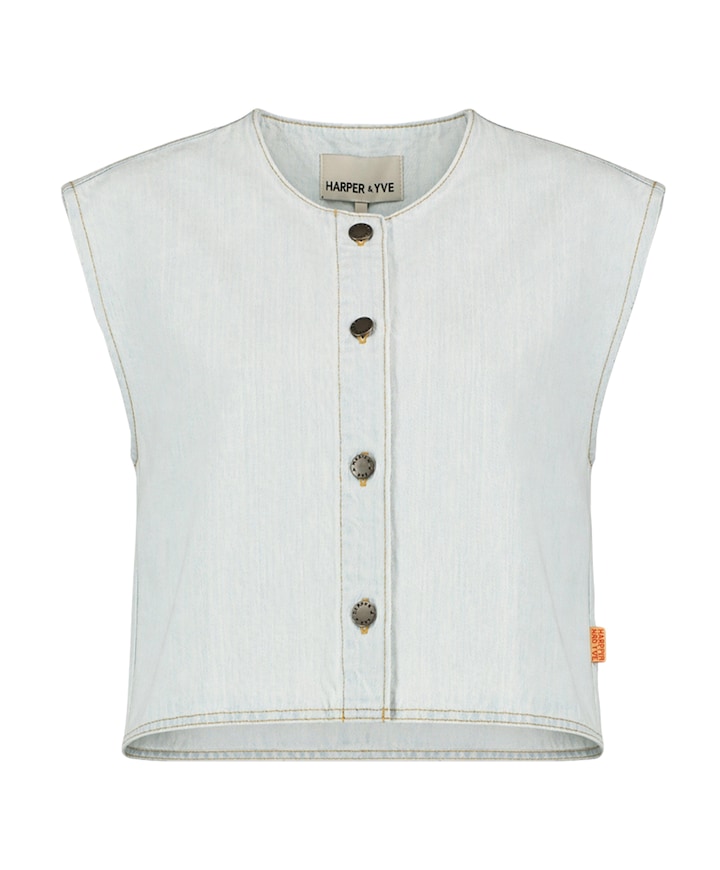 Dames gilet blauw