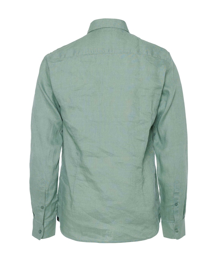 Heren overhemd lange mouw groen