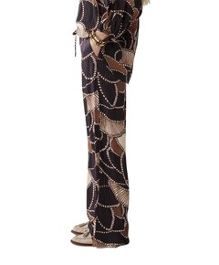 All over twill satin dames broek bruin