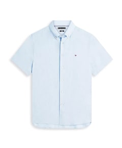 Heren overhemd korte mouw blauw