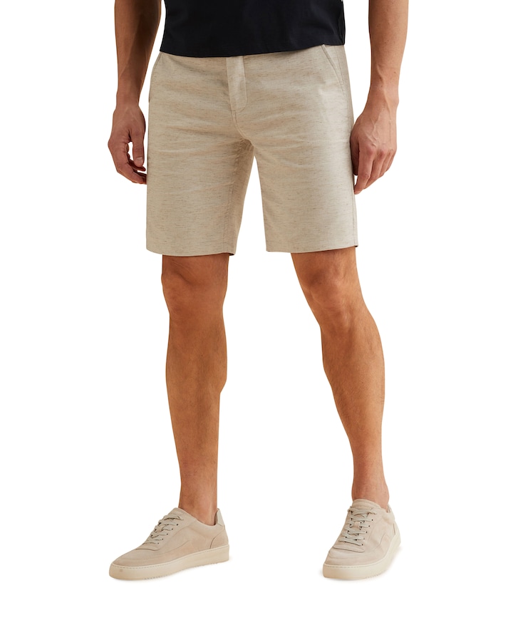 V11 LINEN STRETCH heren korte broek beige