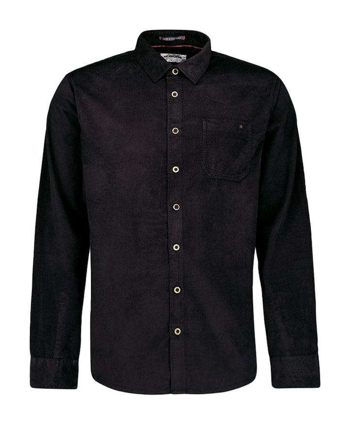 Heren overhemd lange mouw zwart
