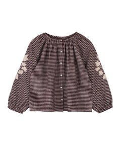 Meisjes blouse lange mouw bordeaux